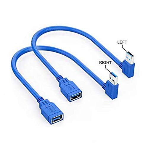USB 3.0 Right Angle Male to USB 3.0 Female Extension Cable 1 FT 